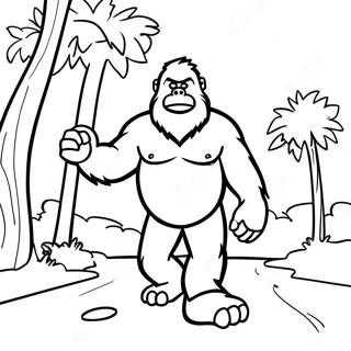 Lustiges Bigfoot Gehen Ausmalbild 8486-6956