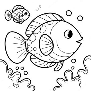 Niedlicher Cartoon Fisch Schwimmt Ausmalbild 8666-7097