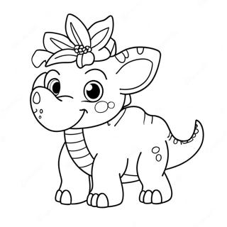 Niedlicher Triceratops Mit Blumen Ausmalbild 8957-7324