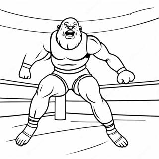 3d Wrestler Springt Auf Gegner Ausmalbild 9037-7385