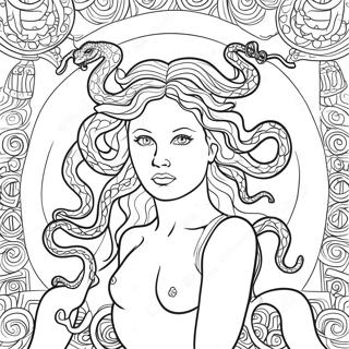 Mythologische Medusa Mit Schlangen Ausmalbild 9097-7434