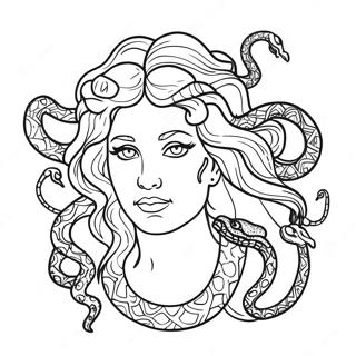 Mythologische Medusa Mit Schlangen Ausmalbild 9097-7436