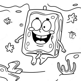 Ausmalbild Von Spongebob Schwammkopf Unter Wasser Abenteuer 912-732