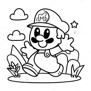 Frohliches Papier Mario Abenteuer Ausmalbild 9367-7649