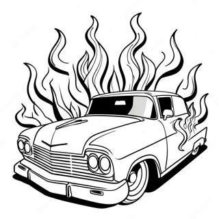 Klassischer Lowrider Mit Flammen Ausmalbild 9567-7805