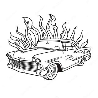 Klassischer Lowrider Mit Flammen Ausmalbild 9567-7806