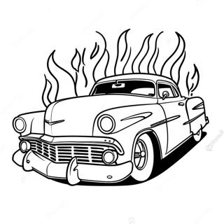 Klassischer Lowrider Mit Flammen Ausmalbild 9567-7807