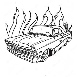 Klassischer Lowrider Mit Flammen Ausmalbild 9567-7808