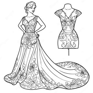 Elegante Coquette Mit Blumenkleid Ausmalbild 9767 8040